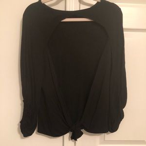 Open back, Black blouse